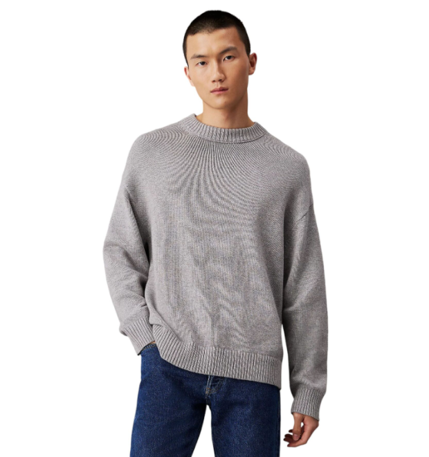 Sivý pánsky pulóver Calvin Klein Jeans Sivý pánsky pulóver Calvin Klein Jeans