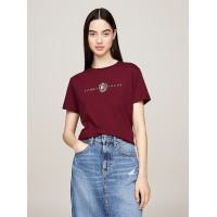 Dámske bavlnené bordové tričko Tommy Jeans Dámske bavlnené bordové tričko Tommy Jeans