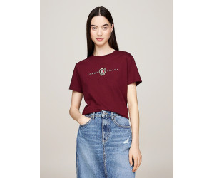 Dámske bavlnené bordové tričko Tommy Jeans