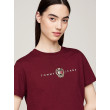 Dámske bavlnené bordové tričko Tommy Jeans Dámske bavlnené bordové tričko Tommy Jeans