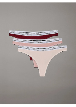 Dámske farebné tangá Calvin Klein 3 kusy v balení