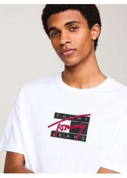 Pánske biele tričko Tommy Jeans s krátkym rukávom 