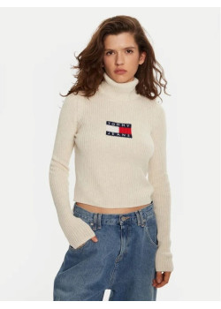 Dámsky krátky béžový pulóver Tommy Jeans 