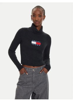Dámsky krátky čierny pulóver Tommy Jeans 