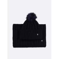 Dámsky set čiapka a šál od značky Tommy Hilfiger modrý Dámsky set čiapka a šál od značky Tommy Hilfiger modrý