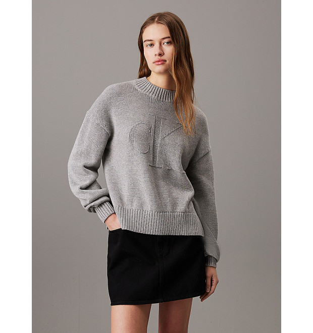 Dámsky sivý pulóver Calvin Klein Jeans Dámsky sivý pulóver Calvin Klein Jeans