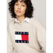 Dámsky sveter Tommy Jeans v krémovej farbe Dámsky sveter Tommy Jeans v krémovej farbe