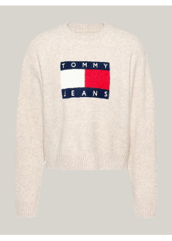 Dámsky sveter Tommy Jeans v krémovej farbe