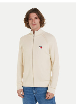 Tommy Jeans pánsky sveter na zips béžový