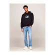 Bavlnená čierna mikina s kapucňou Tommy Jeans 