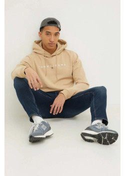 Tommy Jeans pánska bavlnená mikina v béžovej farbe