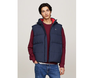 Tommy Hilfiger pánska páperová vesta s kapucňou modrá