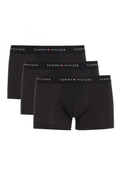 Pánske čierne bavlnené boxerky s dlhšou nôžkou od značky Tommy Hilfiger 3Pack