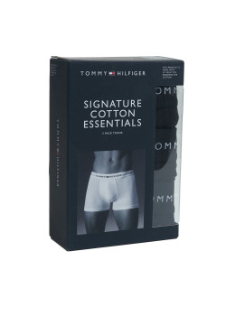 Pánske čierne bavlnené boxerky s dlhšou nôžkou od značky Tommy Hilfiger 3Pack