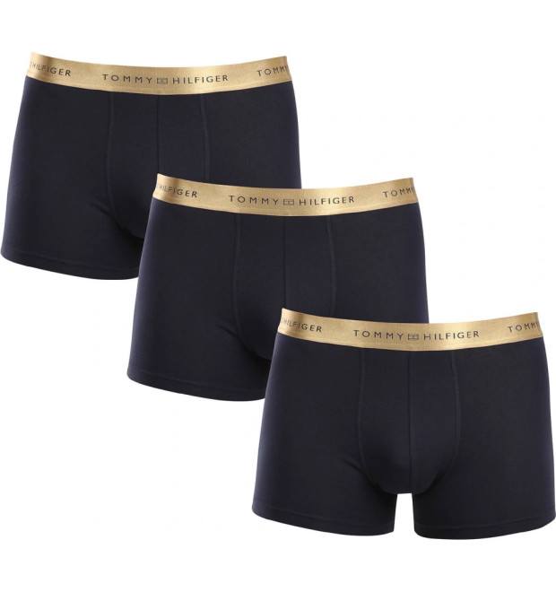 Tommy Hilfiger sada pánskych boxeriek 3pack v čiernej farbe so zlatou gumou Tommy Hilfiger sada pánskych boxeriek 3pack v čiernej farbe so zlatou gumou