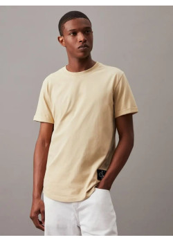 Pánske tmavo-béžové tričko Calvin Klein Jeans 