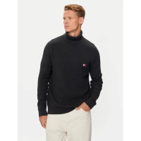Pánsky rebrovaný čierny rolák Tommy Jeans Pánsky rebrovaný čierny rolák Tommy Jeans