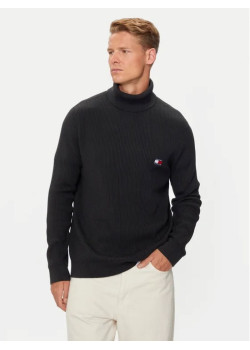 Pánsky rebrovaný čierny rolák Tommy Jeans