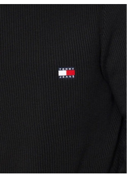 Pánsky rebrovaný čierny rolák Tommy Jeans