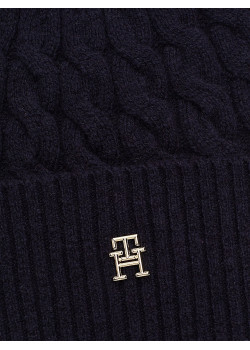 Tommy Hilfiger dámska pletená čiapka tmavomodrá