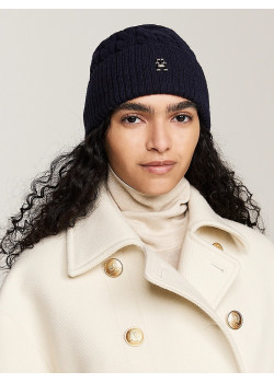 Tommy Hilfiger dámska pletená čiapka tmavomodrá