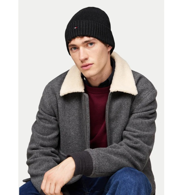 Tommy Hilfiger pánska zimná čiapka tmavá sivá Tommy Hilfiger pánska zimná čiapka tmavá sivá