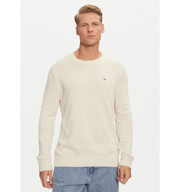 Pánsky pulóver Tommy Jeans v béžovej farbe Pánsky pulóver Tommy Jeans v béžovej farbe
