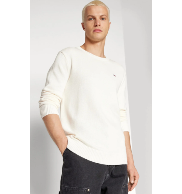 Pánsky pulóver Tommy Jeans v bielej farbe Pánsky pulóver Tommy Jeans v bielej farbe