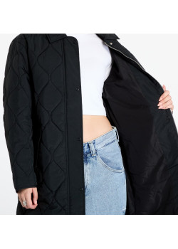 TOMMY HILFIGER dlhá prešívaná bunda čierna