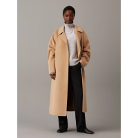 Calvin Klein dámsky vlnený zavinovací kabát hnedá