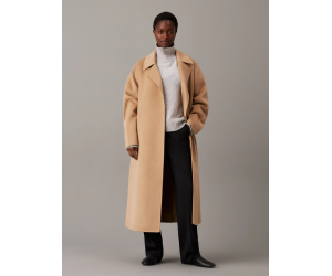 Calvin Klein dámsky vlnený zavinovací kabát hnedá