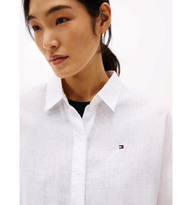 Tommy Hilfiger dámska blúzka z ľanu biela Tommy Hilfiger dámska blúzka z ľanu biela