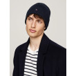 Tommy Hilfiger zimná čiapka s logom Beanie modrá Tommy Hilfiger zimná čiapka s logom Beanie modrá