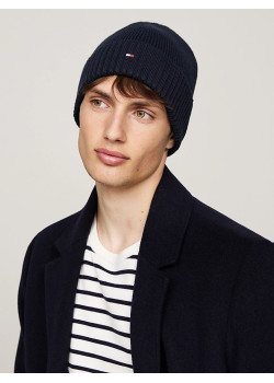 Tommy Hilfiger zimná čiapka s logom Beanie modrá