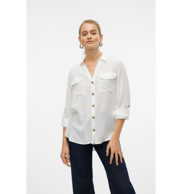 VERO MODA BUMPY dámska košeľa biela