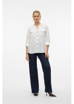 VERO MODA BUMPY dámska košeľa biela