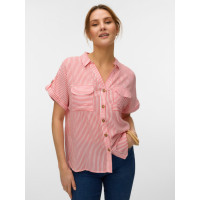 Vero Moda BUMPY košeľa pruhovaná červená Vero Moda BUMPY košeľa pruhovaná červená