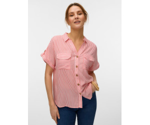 Vero Moda BUMPY košeľa pruhovaná červená