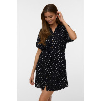 Vero Moda BUMPY bodkované šaty čierne