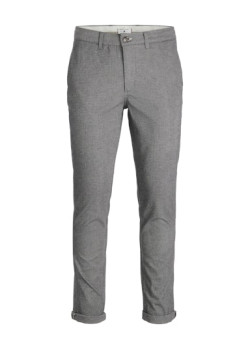 JACK & JONES pánske nohavice slim fit Chino Dobby sivé