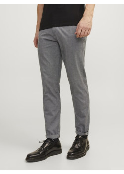 JACK & JONES pánske nohavice slim fit Chino Dobby sivé