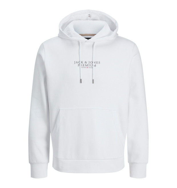 JACK & JONES pánska mikina s kapucňou Premium biela