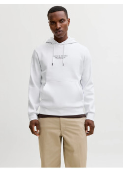 JACK & JONES pánska mikina s kapucňou Premium biela