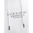 JACK & JONES pánska mikina s kapucňou Premium biela