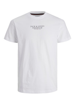 JACK & JONES pánske logo tričko Premium biele