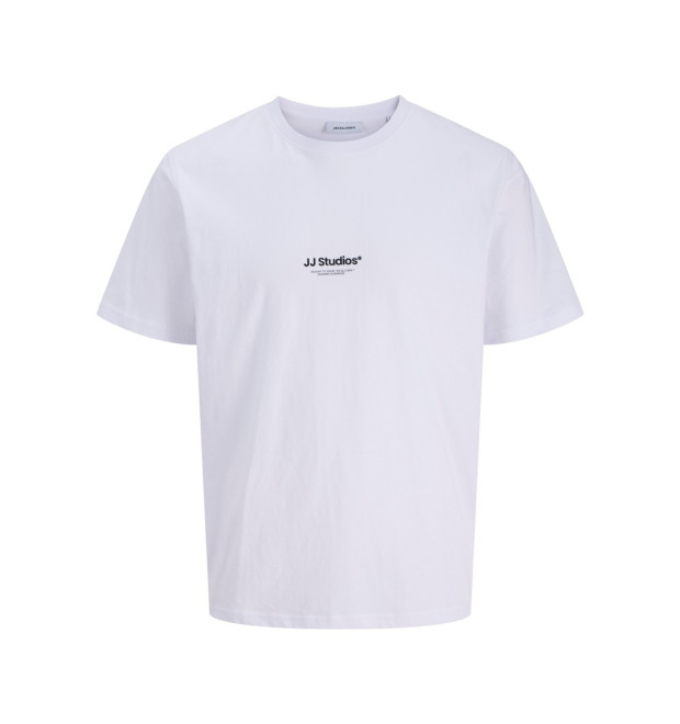 JACK & JONES pánske tričko voľné biele s potlačou JACK & JONES pánske tričko voľné biele s potlačou