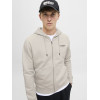 JACK & JONES mikina s kapucňou so zipsom béžová JACK & JONES mikina s kapucňou so zipsom béžová