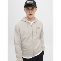 JACK & JONES mikina s kapucňou so zipsom béžová JACK & JONES mikina s kapucňou so zipsom béžová