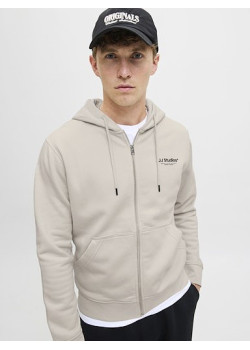 JACK & JONES mikina s kapucňou so zipsom béžová
