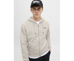 JACK & JONES mikina s kapucňou so zipsom béžová